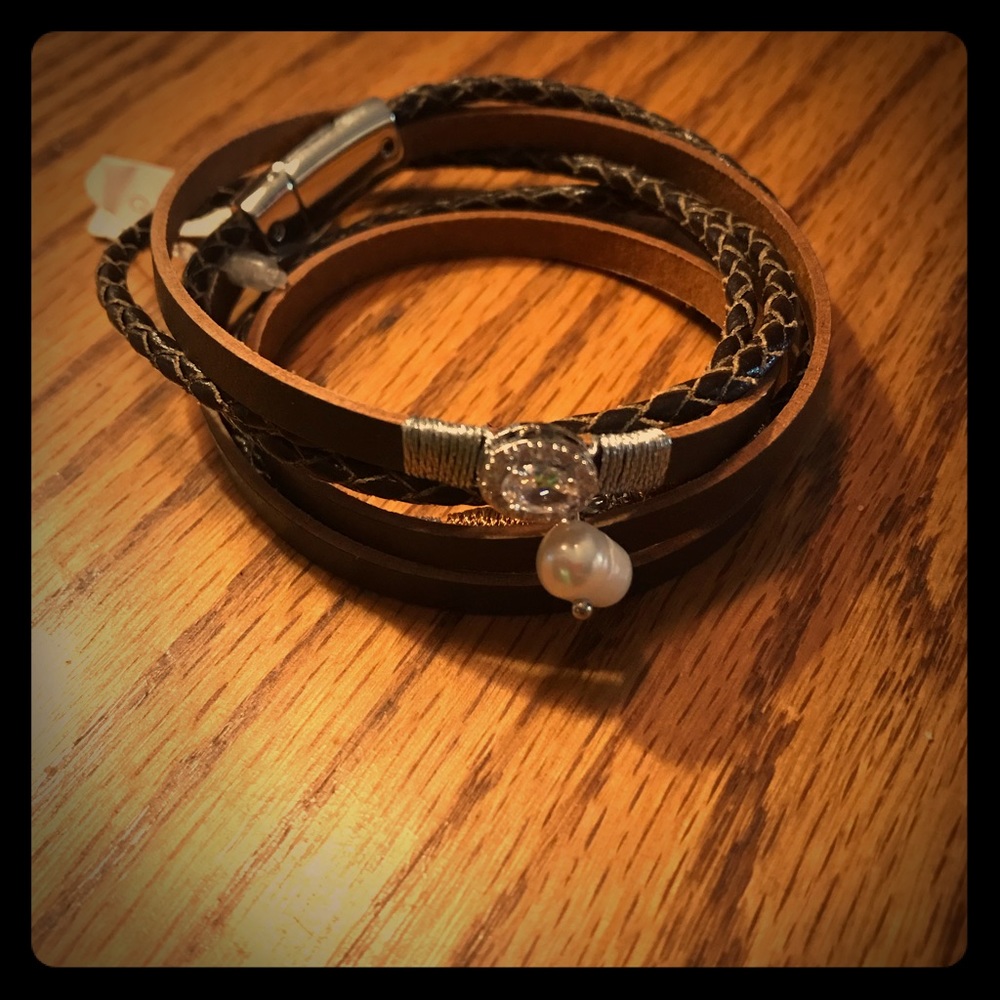 Leather wrap around bracelet
